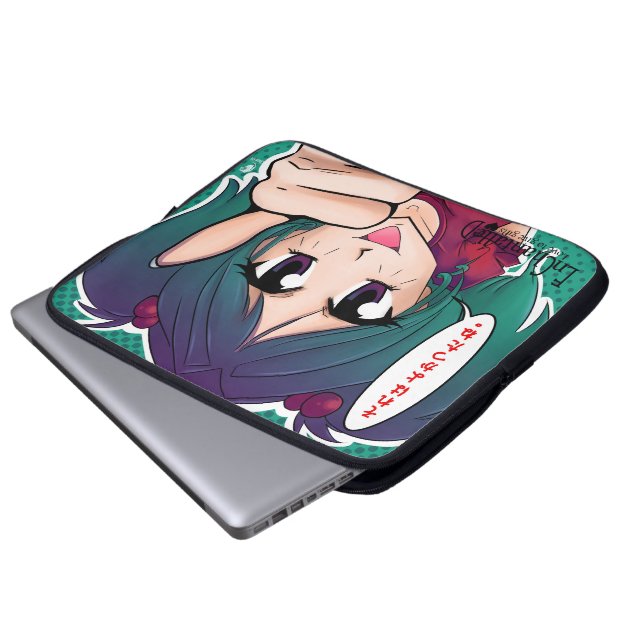 Manga Meisje dat aanmoedigd - Laptop Sleeve (Framre botten)