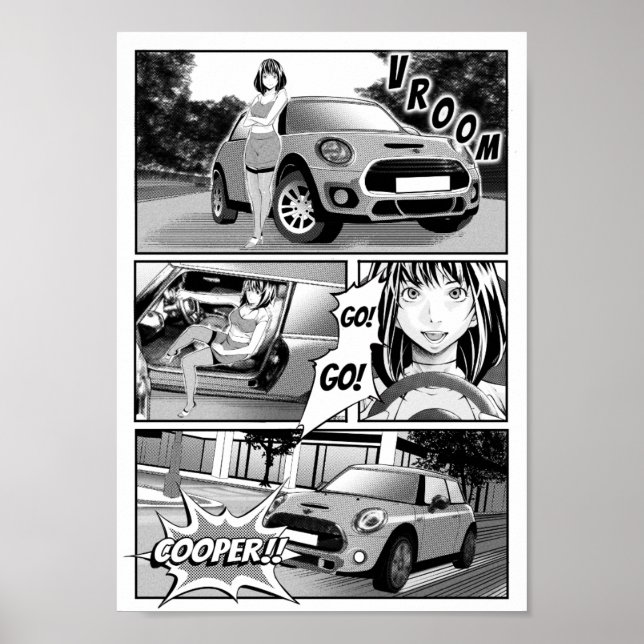 Manga Mini Cooper Poster (Framsidan)