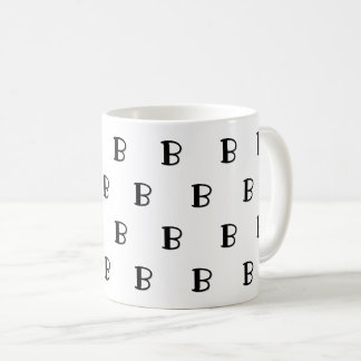 Många monogram anpassade feta bokstäver mönster kaffemugg