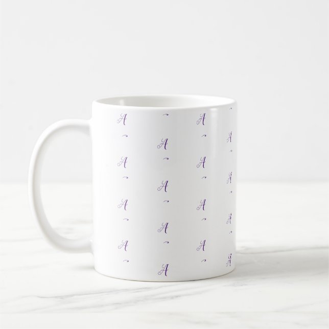 Många monogram Anpassningsbar Brev Mönster i Finar Kaffemugg (Vänster)