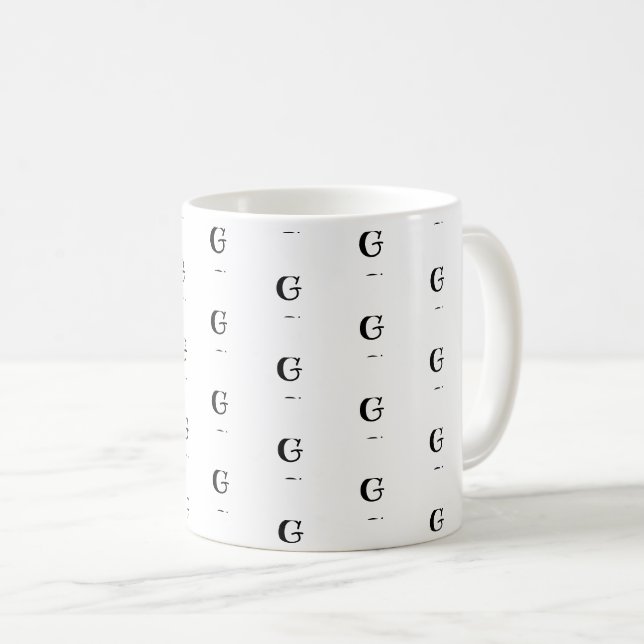 Många monogram Anpassningsbar fet Brev Mönster Kaffemugg (Framsida höger)