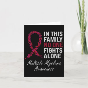 Många Myeloma Awareness Burgundy Ribbon Family Kort