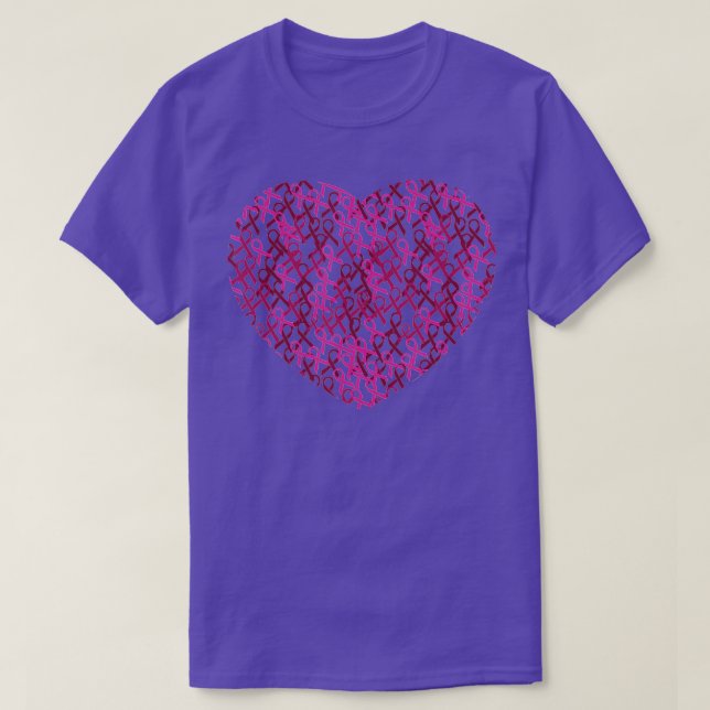 Många Myeloma Awareness Burgundy Ribbon Heart F T Shirt (Design framsida)