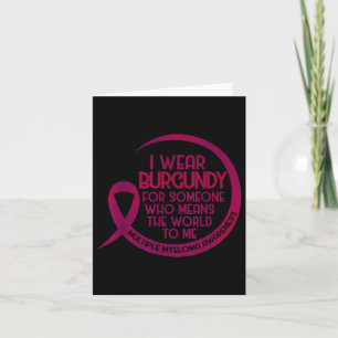Många Myeloma Awareness Burgundy Ribbon I Bära Kort