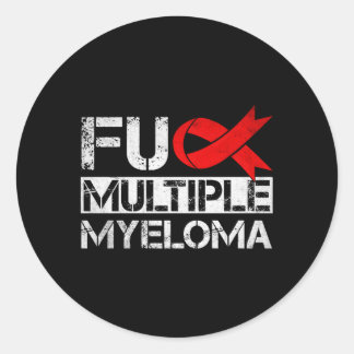 Många Myeloma Awareness Cancer Red Ribbon Warri Runt Klistermärke