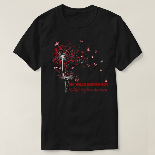 Många Myeloma Awareness Faith Hope Kärlek Dandeli T Shirt (Design framsida)
