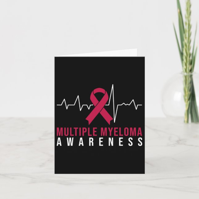 Många Myeloma Awareness Heartslag Kort (Framsida)