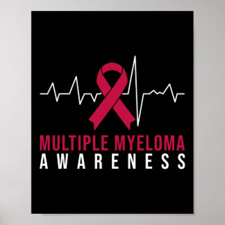 Många Myeloma Awareness Heartslag Poster