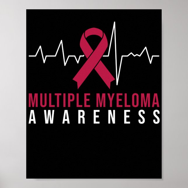 Många Myeloma Awareness Heartslag Poster (Framsidan)