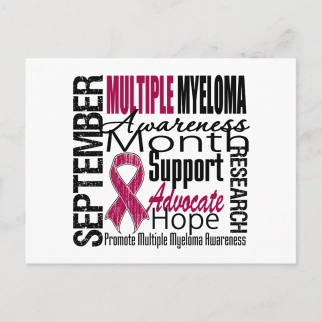 Många Myeloma AWARENESS Month TRIBUTE Vykort (Framsida)
