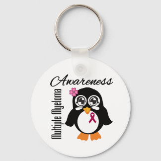 Många Myeloma Awareness Penguin Nyckelring