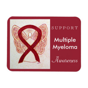 Många Myeloma Awareness Ribbon Angel Magnet