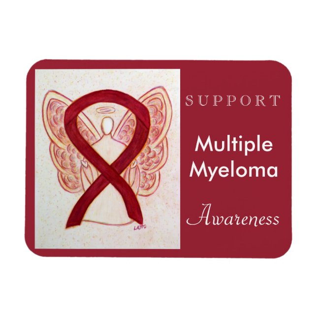 Många Myeloma Awareness Ribbon Angel Magnet (Horisontell)