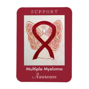 Många Myeloma Awareness Ribbon Angel Magnet