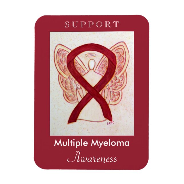 Många Myeloma Awareness Ribbon Angel Magnet (Vertikal)
