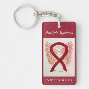 Många Myeloma Awareness Ribbon Angel Nyckelring