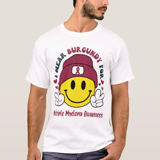 Många Myeloma Awareness Ribbon Support Gifts T Shirt (Framsida)