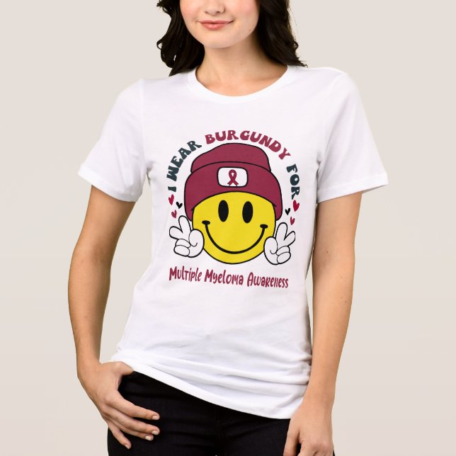 Många Myeloma Awareness Ribbon Support Gifts T Shirt (Framsida)