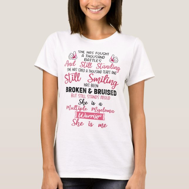 Många Myeloma Awareness Ribbon Support Gifts T Shirt (Framsida)