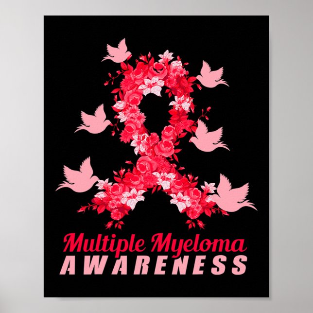 Många Myeloma Awareness Support Birds Poster (Framsidan)
