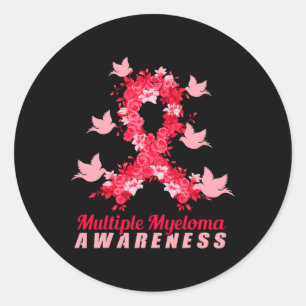 Många Myeloma Awareness Support Birds Runt Klistermärke