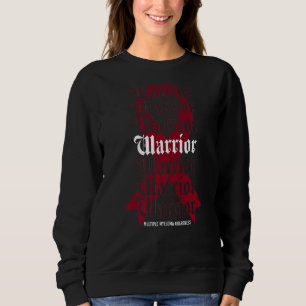 Många Myeloma Awareness Warrior Burgundy Ribbon T Shirt