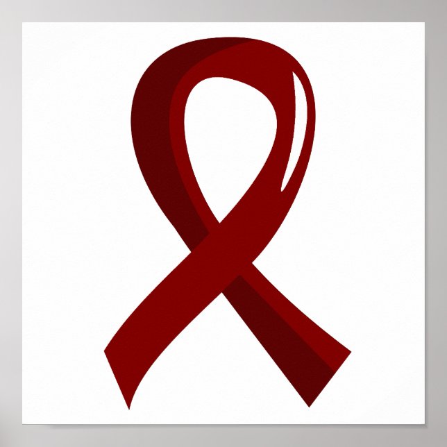 Många Myeloma Burgundy Ribbon 3 Poster (Framsidan)
