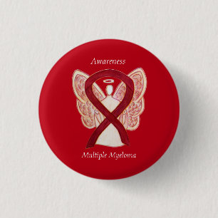 Många Myeloma Cancer Angel Medvetenhet Ribbon Pin Knapp