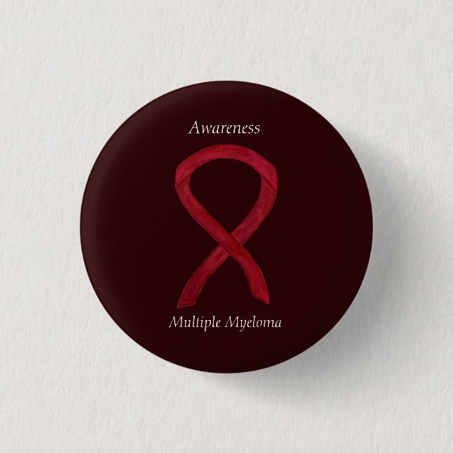 Många Myeloma Cancer Awareness Ribbon Pin Knapp (Framsida)