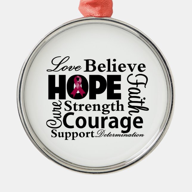 Många Myeloma Collage of Hope Julgransprydnad Metall (Framsidan)