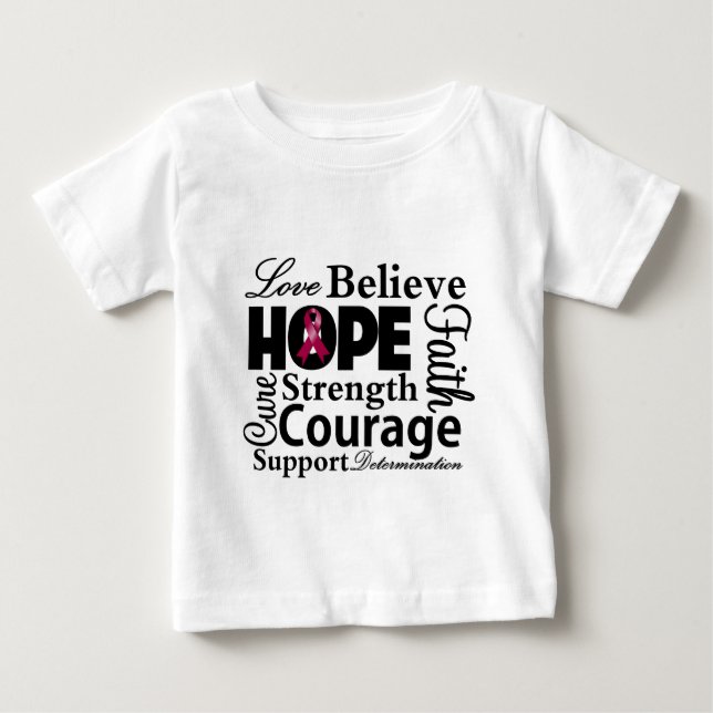 Många Myeloma Collage of Hope Tee Shirt (Framsida)