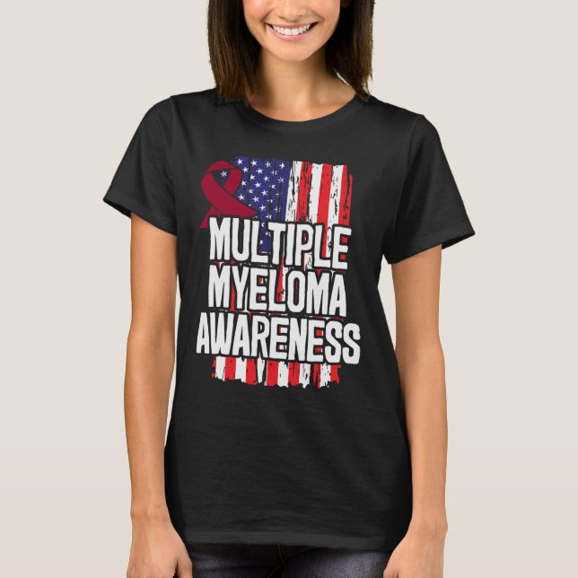Många Myeloma Gift - Medvetenhet om blodcancer T Shirt (Framsida)