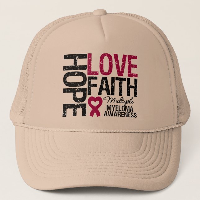 Många Myeloma Hope Kärlek Faith Keps (Framsida)