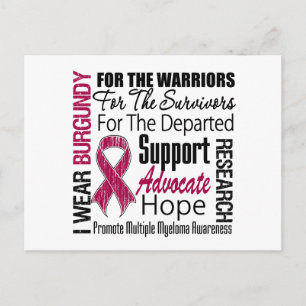Många Myeloma I Bära Burgundy Ribbon TRIBUTE Vykort