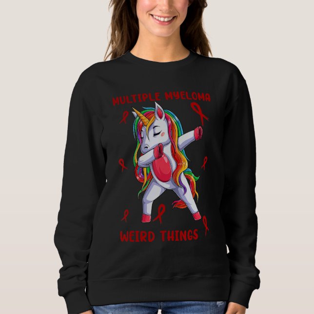 Många Myeloma Konstig Sak Unicorn Apparel T Shirt (Framsida)