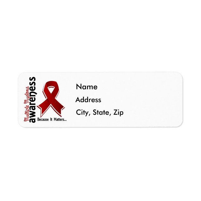 Många Myeloma Medvetenhet 5 Returadress Etikett (Framsidan)