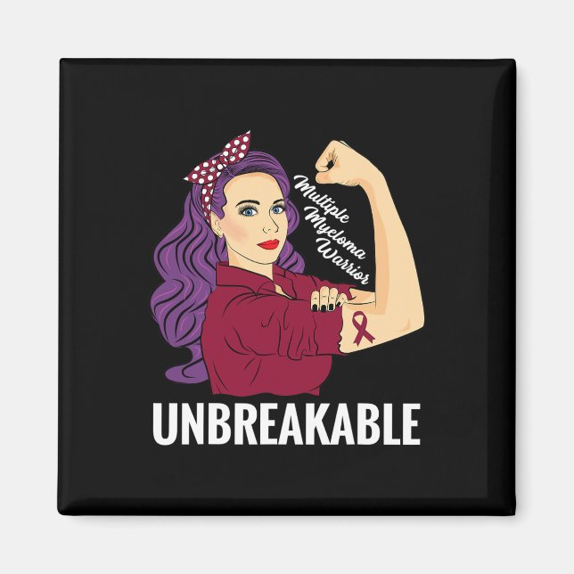 Många Myeloma Medvetenhet Blood Cancer Warrior G Magnet (Framsidan)