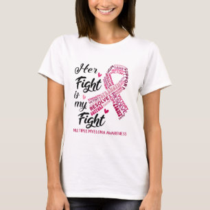 Många Myeloma Medvetenhet Hennes kamp är min kam T Shirt