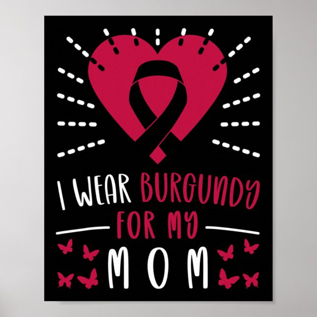 Många Myeloma Medvetenhet I Bära Burgundy för min Poster (Framsidan)