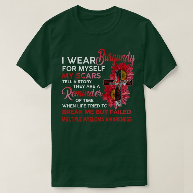 Många Myeloma Medvetenhet I Bära Burgundy for Mys T Shirt (Design framsida)