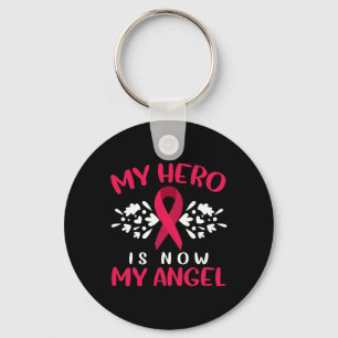 Många Myeloma Medvetenhet min Hero är nu min ängel Nyckelring