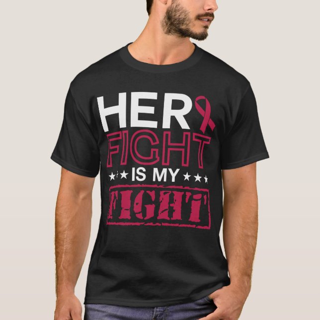 Många Myeloma Medvetenhet om att hennes kamp är mi T Shirt (Framsida)