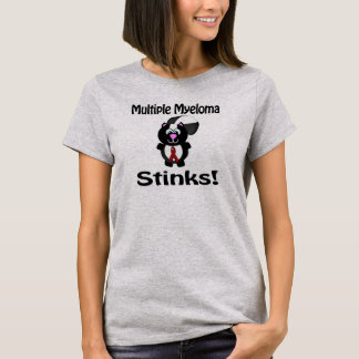Många Myeloma Stinks Skunk Awareness Design Tee Shirt