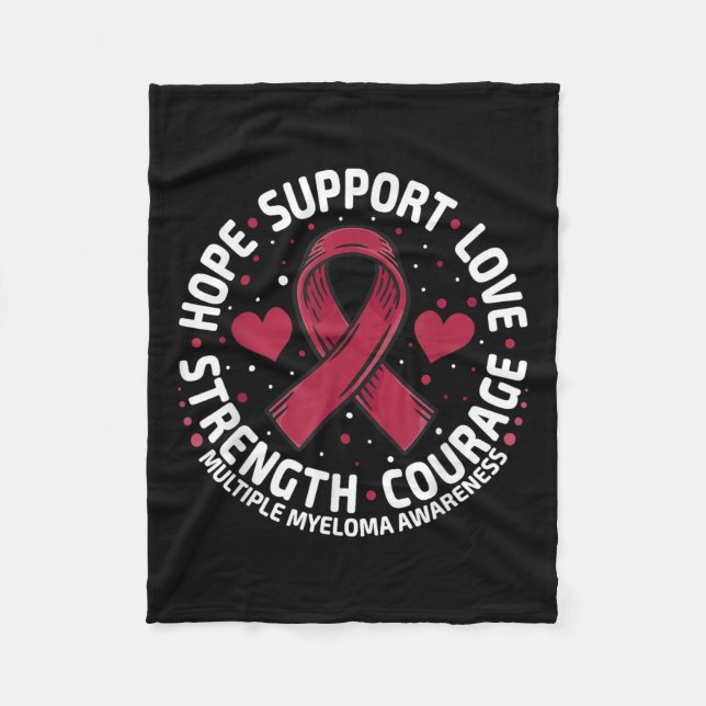 Många Myeloma Support Family Många Myeloma A Fleecefilt (Framsidan)