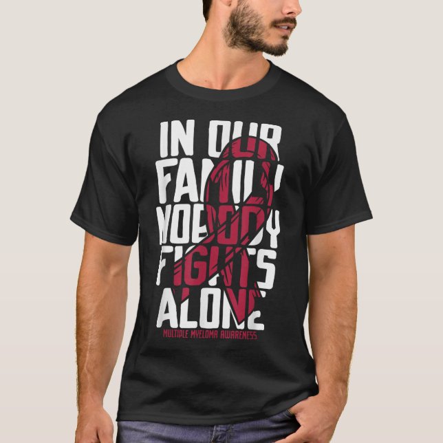 Många Myeloma Support Family Många Myeloma A T Shirt (Framsida)