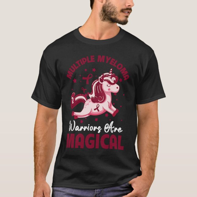 Många Myeloma Warriars är Magic Unicorn Krig T Shirt (Framsida)