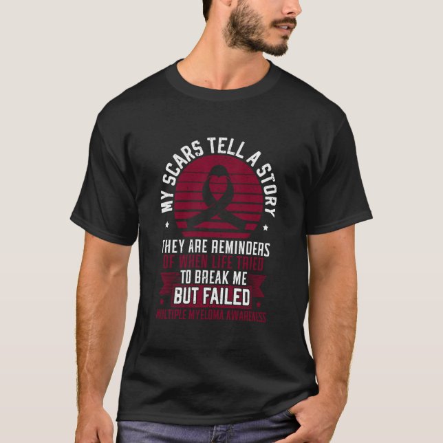 Många Myeloma Warrior Myeloma Cancer Awareness T Shirt (Framsida)