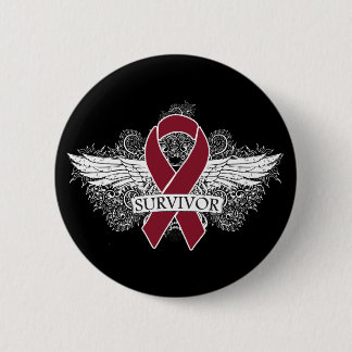 Många Myeloma Winged SURVIVOR Ribbon Knapp
