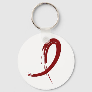 Många Myelomas burgundi-band A4 Nyckelring