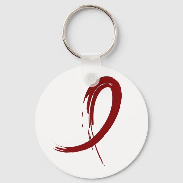 Många Myelomas burgundi-band A4 Nyckelring (Framsida)
